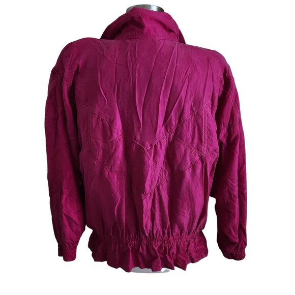 Vintage Bocoo Womens 100% Silk Full Zip Jacket Size M‎ Hot Pink Track Jacket - Picture 4 of 14